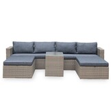 Rio ligbed loungeset modulair 8 personen | wicker | Kobo Grey | 5-delig - 258x193cm
