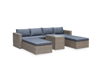 Rio ligbed loungeset 8 personen | wicker | Kobo Grey | 5-delig - 258x193cm