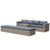 Rio ligbed loungeset modulair 8 personen | wicker | Kobo Grey | 5-delig - 258x193cm