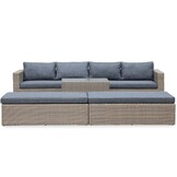Rio ligbed loungeset 8 personen | wicker | Kobo Grey | 5-delig - 258x193cm