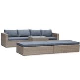 Rio ligbed loungeset modulair 8 personen | wicker | Kobo Grey | 5-delig - 258x193cm