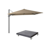 Milano T² zweefparasol | 300x300cm met Modena parasolvoet 90kg | taupe