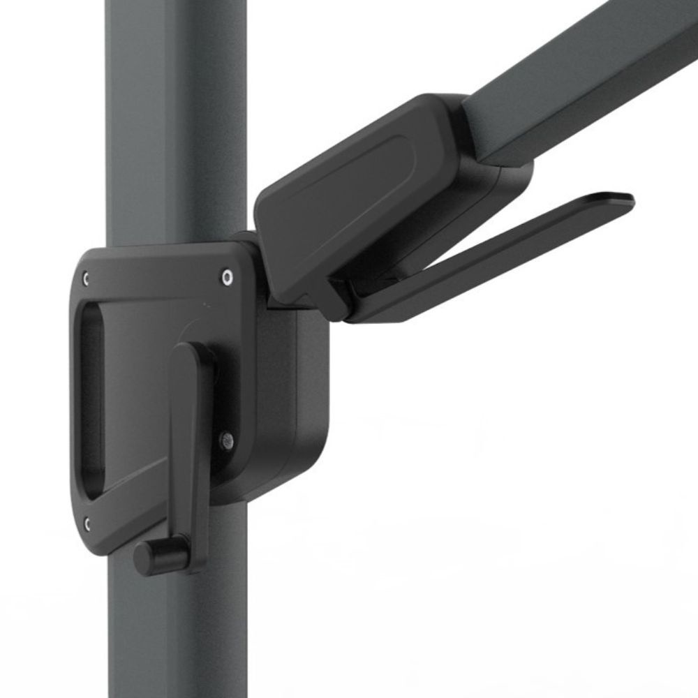 Milano T² zweefparasol | 300x300cm met Modena parasolvoet 90kg | taupe