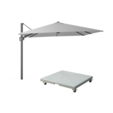 Milano T² zweefparasol | 300x300cm met Salerno parasolvoet 90kg | Light Grey