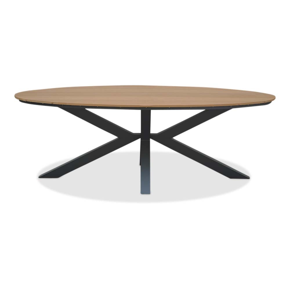 Dallas dining tuintafel 6 personen | polywood + aluminium | Natural Wood/antraciet | 220cm