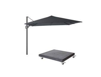 Milano T² zweefparasol | 300x300cm met Modena parasolvoet 90kg | antraciet
