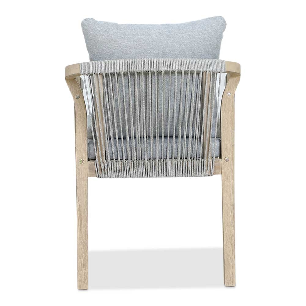 Alora dining tuinstoel | hardhout + touw | Light Grey