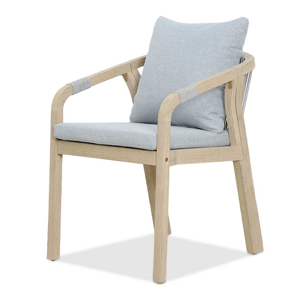 Alora dining tuinstoel | hardhout + touw | Light Grey