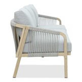 Alora stoel-bank loungeset 5 personen | hardhout + touw | Light Grey | 4-delig