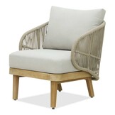 Matera loungestoel tuin | hardhout + touw | zand