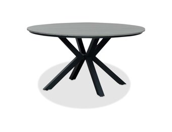 Cervo dining tuintafel 6 personen | polywood + aluminium | Grey | Ø144cm rond