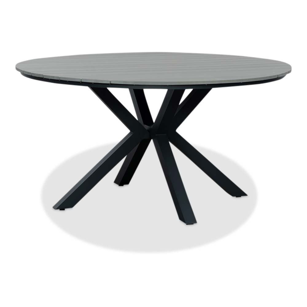 Cervo dining tuintafel 6 personen | polywood + aluminium | Grey | Ø144cm rond