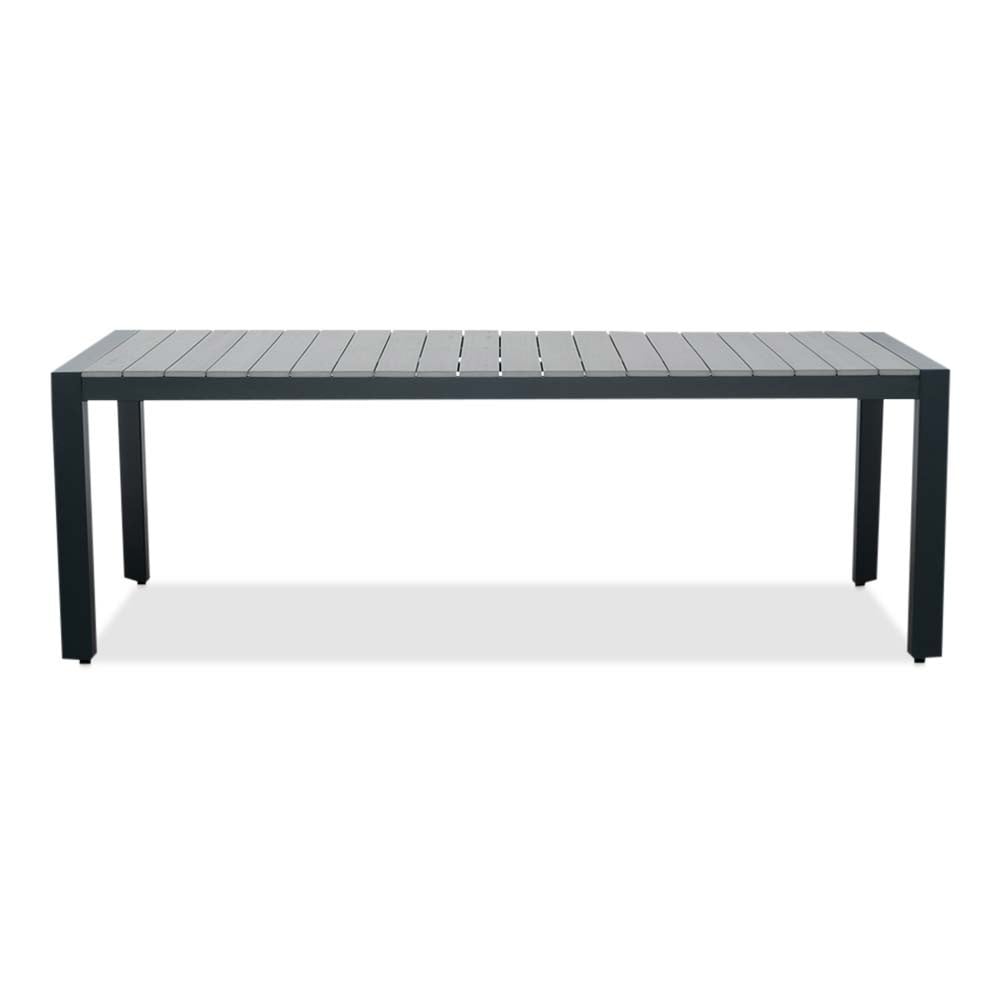 Cortona Grey/Carlos Charcoal dining tuinset | 6 personen | polywood + wicker | 220cm