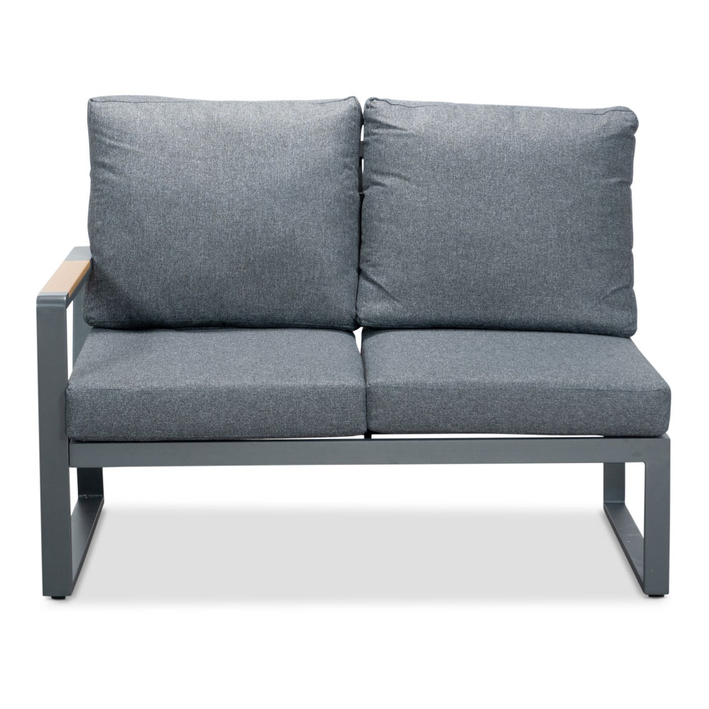 Vancouver hoek loungeset met stoel 6 personen | aluminium + polywood | antraciet | 6-delig - 270x210cm