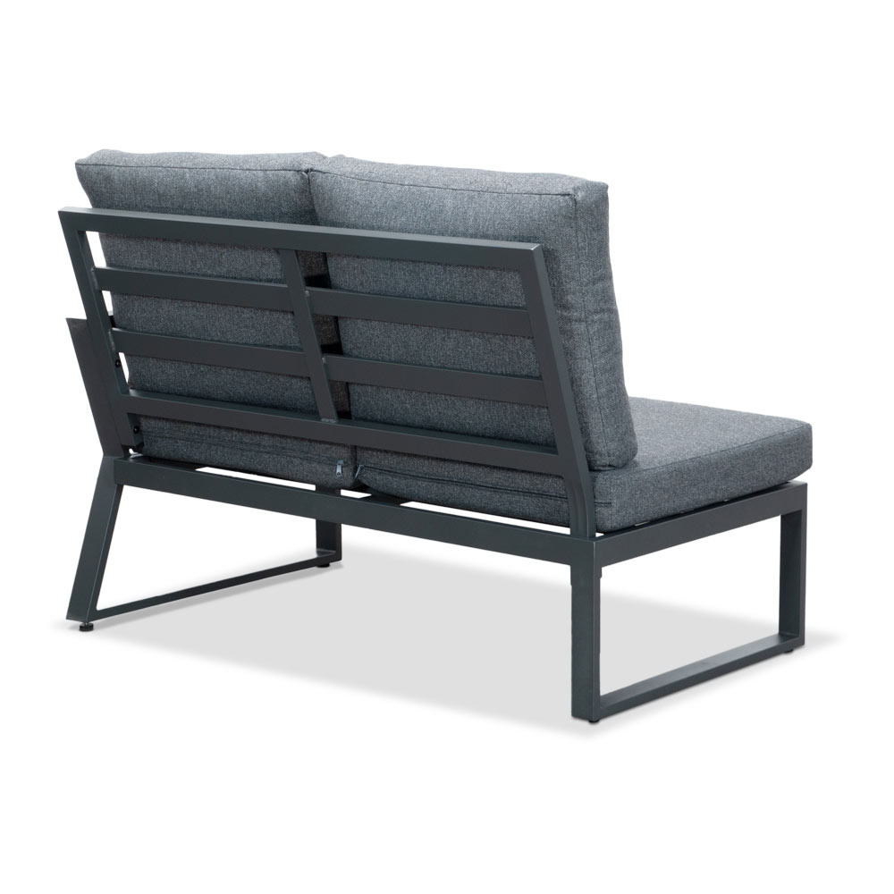 Vancouver hoek loungeset met stoel 6 personen | aluminium + polywood | antraciet | 6-delig - 270x210cm
