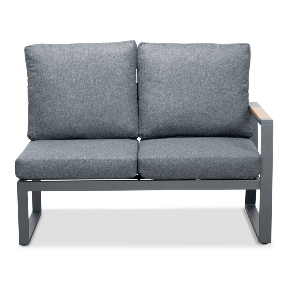 Vancouver hoek loungeset met stoel 6 personen | aluminium + polywood | antraciet | 6-delig - 270x210cm