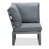 Vancouver hoek loungeset 5 personen | aluminium + polywood | antraciet | 5-delig - 270x210cm