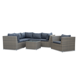 Ontario hoek loungeset met stoel 7 personen | wicker | Ash Grey | 5-delig - 234x234cm