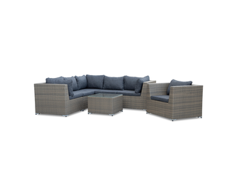 Ontario hoek loungeset met stoel 7 personen | wicker | Ash Grey | 5-delig - 234x234cm