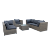 Ontario hoek loungeset met stoel 7 personen | wicker | Ash Grey | 5-delig - 234x234cm