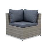 Ontario hoek loungeset met stoel 7 personen | wicker | Ash Grey | 5-delig - 234x234cm