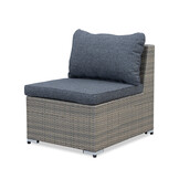 Ontario hoek loungeset met stoel 7 personen | wicker | Ash Grey | 5-delig - 234x234cm