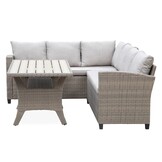 Stockholm dining loungeset 6 personen | wicker | zand | 3-delig - 245x169cm