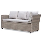 Stockholm dining loungeset 6 personen | wicker | zand | 3-delig - 245x169cm