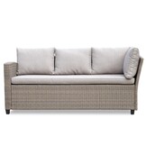 Stockholm dining loungeset met hockers 8 personen | wicker | zand | 5-delig - 245x169cm