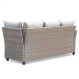 Stockholm dining loungeset met hockers 8 personen | wicker | zand | 5-delig - 245x169cm