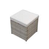 Stockholm dining loungeset met hockers 8 personen | wicker | zand | 5-delig - 245x169cm