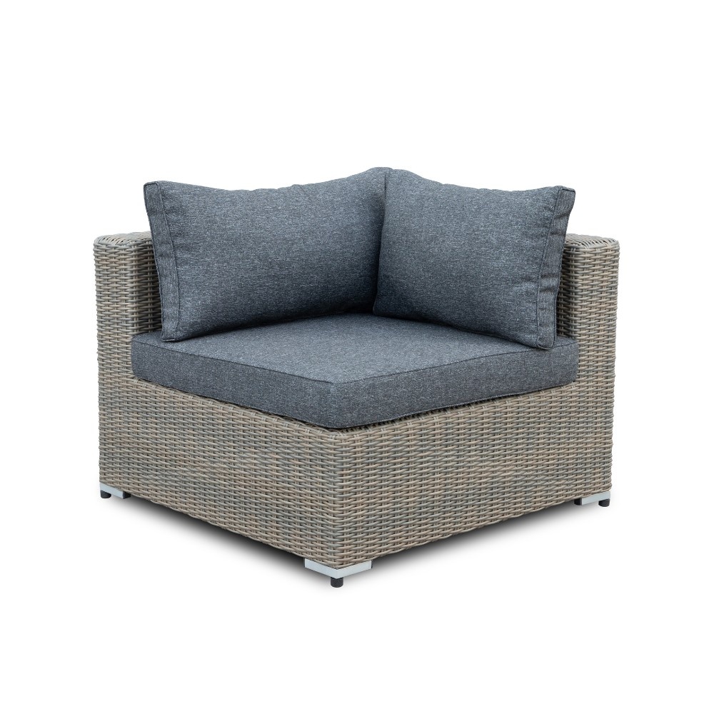 Asker hoek loungeset met stoel 6 personen | wicker | Ash Grey | 5-delig - 240x240cm