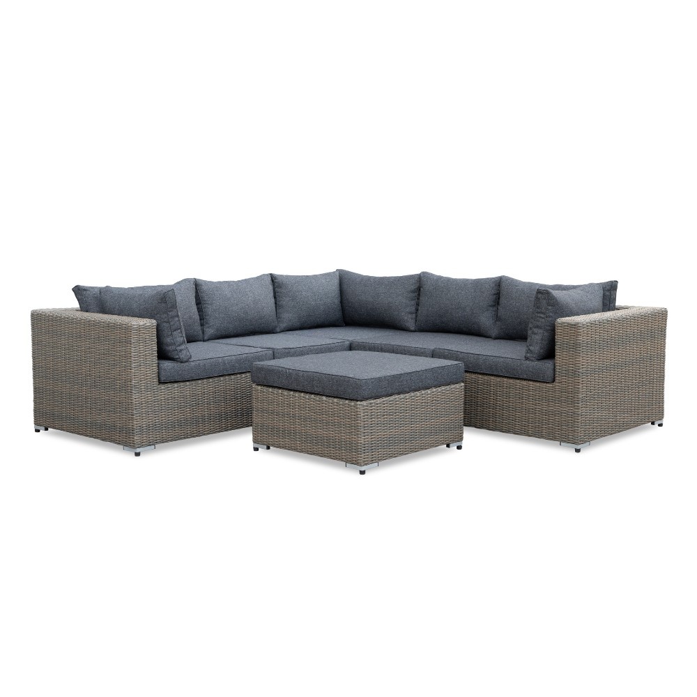 Asker hoek loungeset met stoel 6 personen | wicker | Ash Grey | 5-delig - 240x240cm