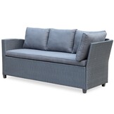 Stockholm dining loungeset 6 personen | wicker | zwart | 3-delig - 245x169cm