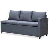 Stockholm dining loungeset 6 personen | wicker | zwart | 3-delig - 245x169cm