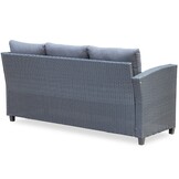 Stockholm dining loungeset 6 personen | wicker | zwart | 3-delig - 245x169cm