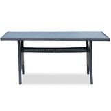 Stockholm dining loungeset 6 personen | wicker | zwart | 3-delig - 245x169cm