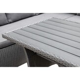 Stockholm dining loungeset 6 personen | wicker | zwart | 3-delig - 245x169cm