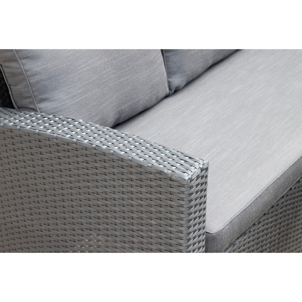 Stockholm dining loungeset 6 personen | wicker | zwart | 3-delig - 245x169cm