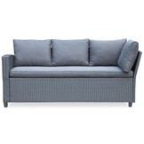 Stockholm dining loungeset met hockers 8 personen | wicker | zwart | 5-delig - 245x169cm