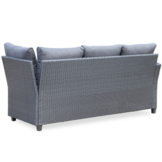 Stockholm dining loungeset met stoel 7 personen | wicker | zwart | 4-delig - 245x169cm