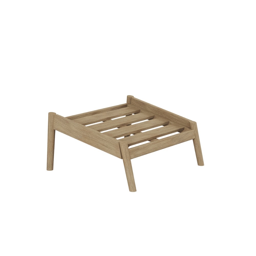 Maywood loungestoel tuin met voetenbank | hardhout | Light Brown