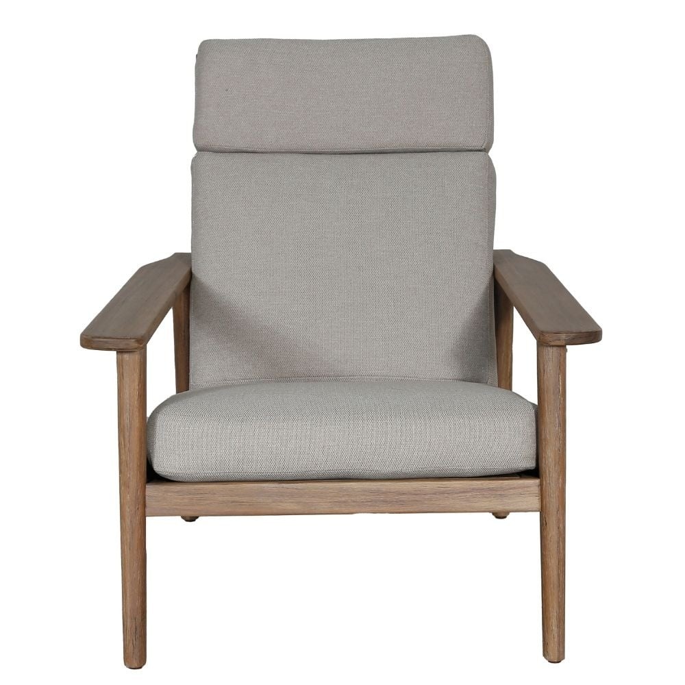 Maywood loungestoel tuin met voetenbank | hardhout | Light Brown