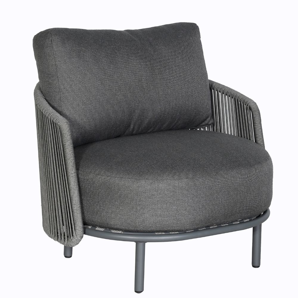 Orly stoel-bank loungeset 4 personen | aluminium | antraciet | 5-delig
