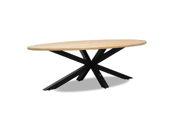 Cleve dining tuintafel 6 personen | teakhout + aluminium | Natural Teak | 240cm ovaal