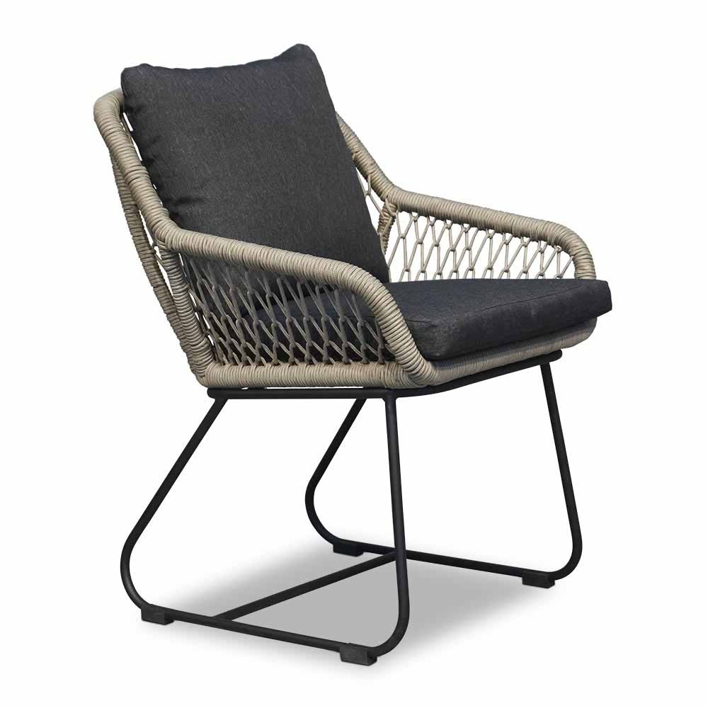 Cleve/Portofino zand dining tuinset | 6 personen | teakhout + touw | 240cm ovaal