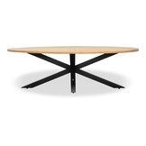 Cleve/Portofino zwart dining tuinset | 6 personen | teakhout + touw | 240cm ovaal