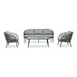 LUX outdoor living Nova stoel-bank loungeset 5 personen | aluminium + touw | donkergroen | 4-delig