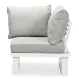 Canyon hoek loungeset 5 personen | aluminium + hardhout | wit/Light Teaklook | 4-delig - 288x288cm