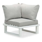 Canyon hoek loungeset 5 personen | aluminium + hardhout | wit/Light Teaklook | 4-delig - 288x288cm